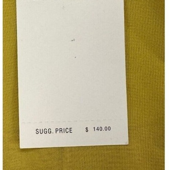 Vertigo Paris Ruffle Shirt Womens Medium‎ Mustard Short Sleeve Blouse Top NEW - Picture 1 of 8